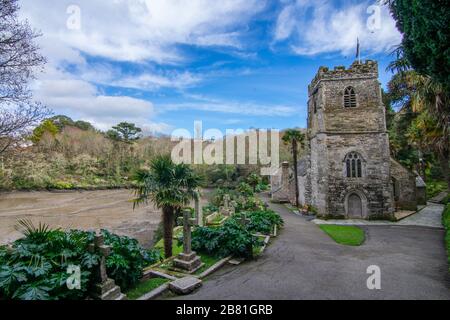 St Just in Roseland Kirche Stockfoto