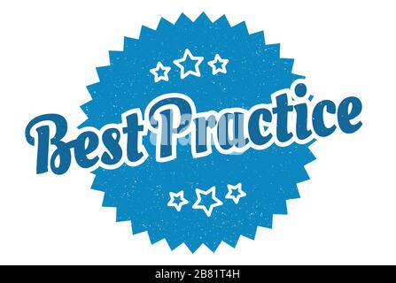 Best-Practice-Zeichen. Best-Practice-rundes Retro-Label. Best Practice Stock Vektor