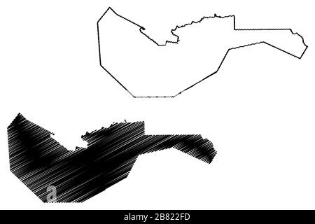 Arta Region (Republik Dschibuti, Horn von Afrika, Golf von Aden) Karte Vektor Illustration, Skizze Arta Karte Stock Vektor