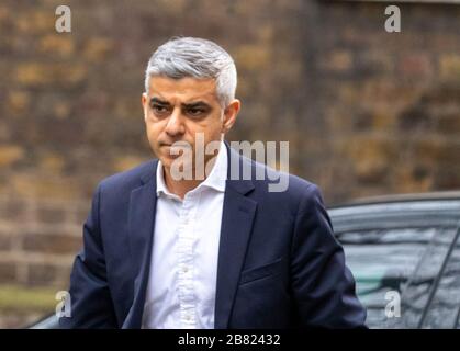 London, Großbritannien. März 2020. Sadiq Khan Mayor of London kommt in Downing Street, London Credit: Ian Davidson/Alamy Live News Stockfoto