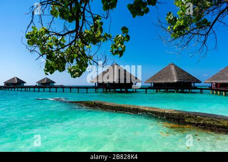 Malediven, Kaafu Atoll - 27. Dezember 2019 - Paradies auf den Malediven Stockfoto