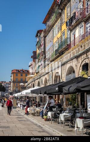 Cais da Ribeira, Porto, Portugal Stockfoto