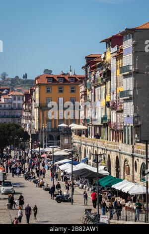 Cais da Ribeira, Porto, Portugal Stockfoto