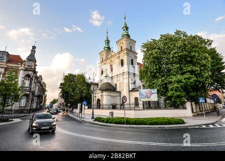 Krakow, Polen - 25. Mai 2019: Blick auf die alte und schöne St. Florian Kirche Krakow, Polen Stockfoto