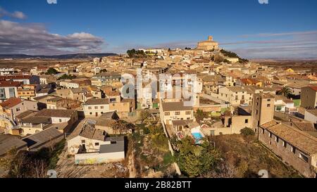 Blick auf das Dorf Magallon in der Provinz Zaragoza, Spanien Stockfoto