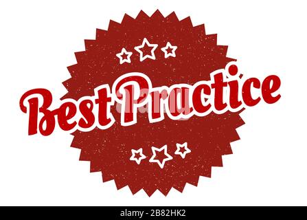 Best-Practice-Zeichen. Best-Practice-rundes Retro-Label. Best Practice Stock Vektor
