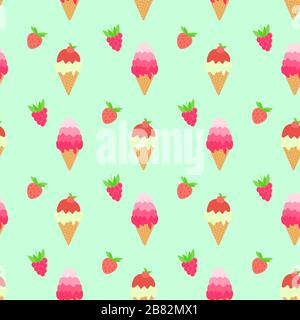 Nahtloses Muster von Eiskegel. Vektor. Sommerdessert. Stock Vektor