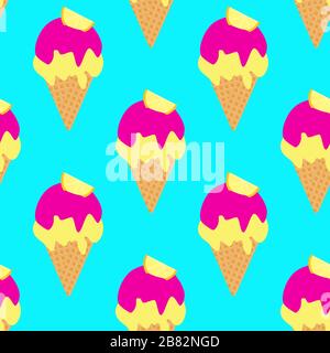 Nahtloses Muster von Eiskegel. Vektor. Sommerdessert. Stock Vektor