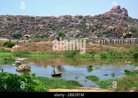 Tungabhadra Fluss karnataka Stockfoto