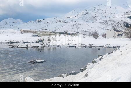 Schöne Landschaft rund um die Lofoten Insel, Norwegen. Stockfoto