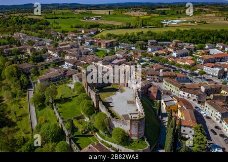 Schloss von Ponti sul Mincio, Lombardei, Italien Stockfoto