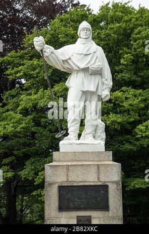 Statue von Robert Falcon Scott von Kathleen Scott, Christchurch, Südinsel Neuseeland Stockfoto