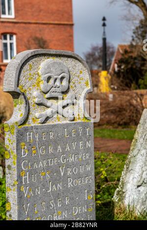 Der Walfangerkarkhoff, Friedhof alter Walfänger, am alten Leuchtturm, Borkum, Insel, Ostfriesland, Winter, Saison, Herbst, Niedersachsen, Deutschland, Stockfoto