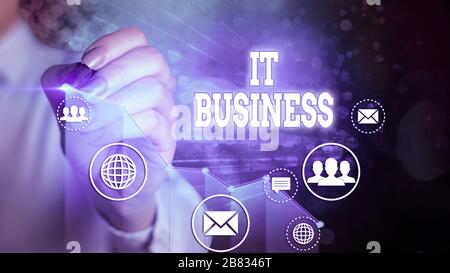 Wort schreiben Text IT-Business. Business foto Präsentation Organisation Informationstechnologie Ziele zu erreichen Stockfoto
