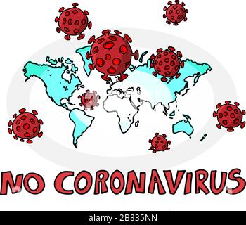 China kämpft gegen den Ausbruch von Coronavirus. Coronavirus 2019-NC0V Ausbruch, Travel Alert Konzept. Das Virus greift die Atemwege an, pandemic Medical HE Stock Vektor