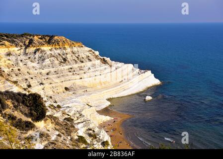 Treppe der türken (Scala dei Turchi) mittelmeer Strand Agrigent Italien Stockfoto
