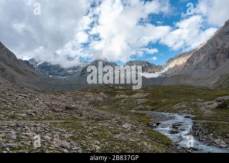 Wandern auf dem rund um den Großglockner Berg, dem höchsten Berg Österreichs, Österreich/Europa Stockfoto