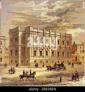 Gravur der Chapel Royal in Whitehall, London, England, aus dem Buch "Old and New London: A Narrative of its history, its people, and its places" von Thornbury Walter, 1873. Kostenloses Internetarchiv. Hinweis: Das Bild wurde mit einem modernen Verfahren digital koloriert. Farben sind möglicherweise nicht periodengenau. () Stockfoto