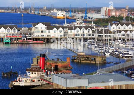 Town Quay & Yacht Marina, Southampton, Hampshire County, England, Großbritannien Stockfoto
