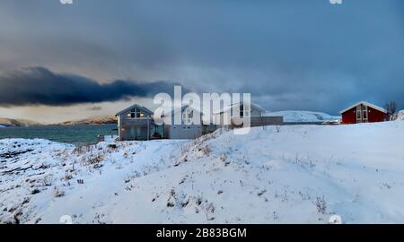 Nordnorwegen, Sommaroy-Insel, oberhalb des Polarkreises. Stockfoto