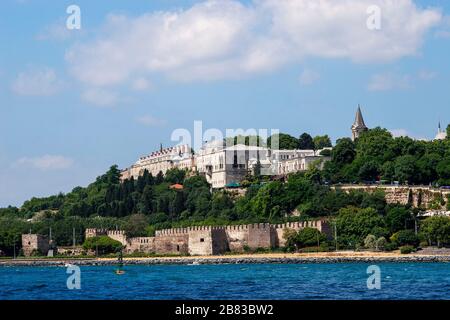 Topkapi-Palast und die byzantinische Mauer in Istanbul, Türkei Stockfoto