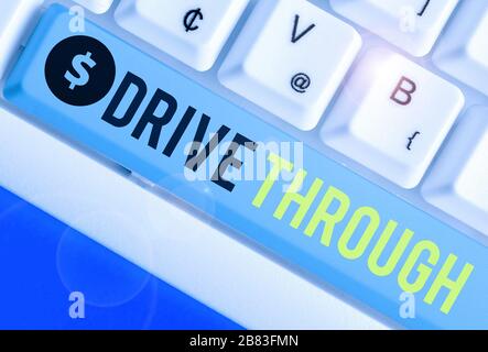 Konzeptionelle Handschrift mit Antrieb durch. Begriff Sinne Ort wo Sie erhalten, Art der Dienstleistung von der Fahrt durch es kann Stockfoto