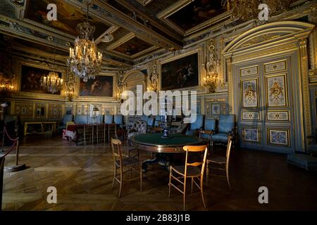 Der Salon Louis XIII, der Geburtsort des französischen Königs von Ludwig XIII. Im Schloss Chateau de Fontainebleau.Fontainebleau.seine-et-Marne.France Stockfoto