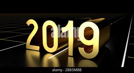 2019 Konzept, Road - 3D-Rendering Stockfoto