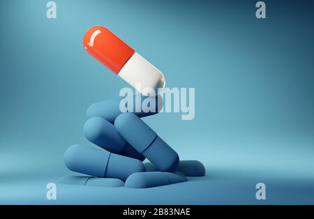 Das Letzte Antibiotikum. Medizinisches antibakterielles Konzept, 3D-Darstellung Stockfoto