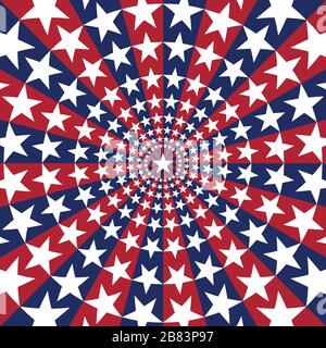 Amerikanische Flagge Sunburst Kunst Textur Sterne Streifen Stock Vektor