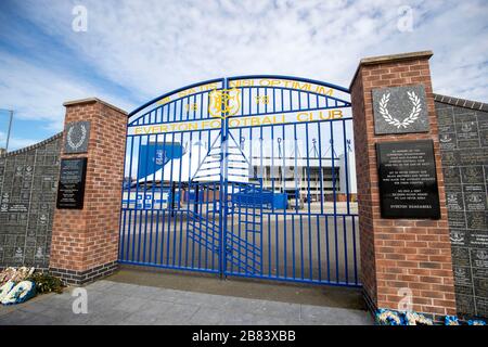 Everton Football Club und Umgebung während des Coronavirus Ausbruchs Stockfoto