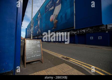 Everton Football Club und Umgebung während des Coronavirus Ausbruchs Stockfoto