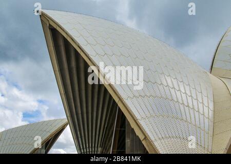 Detail des Flügels am Opernhaus in Sydney Australien Stockfoto