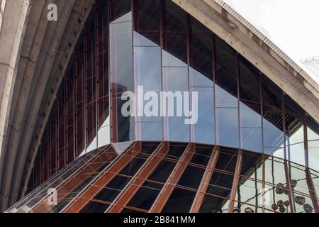 Nahaufnahme der Architektur des Opernhauses in Sydney, Australien Stockfoto