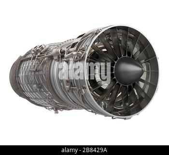 Turbofan Jet Engine isoliert Stockfoto