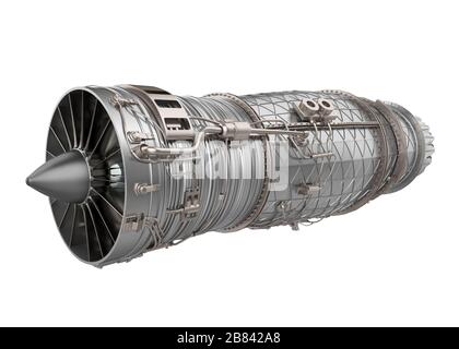 Turbofan Jet Engine isoliert Stockfoto