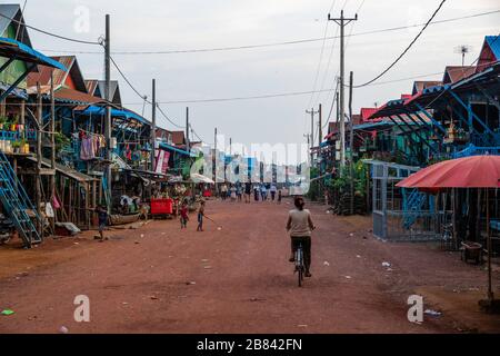 Das schwimmende Dorf Kampong Phluk, Kambodscha. Stockfoto