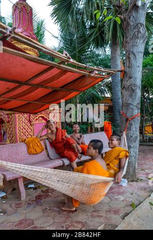 Das schwimmende Dorf Kampong Phluk, Kambodscha. Stockfoto