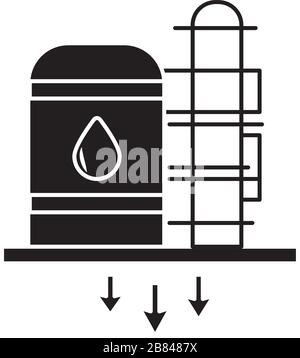 Symbol für flaches Design der Raffinerie im Öltank Stock Vektor