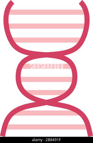 DNA-Kettensymbol über weißem Hintergrund, Symbol für flachen Stil, Vektorgrafiken Stock Vektor