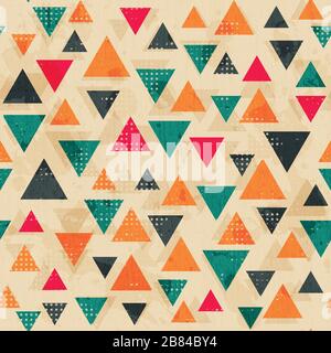 Vintage-farbenes Dreiecksmuster mit Grunge-Effekt Stock Vektor