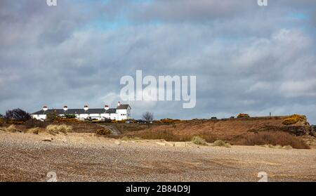 Die Coast Guard Cottages Dunwich Heath Stockfoto