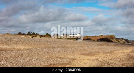 Die Coast Guard Cottages Dunwich Heath Stockfoto