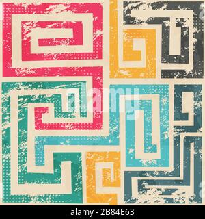 Vintage-Spiral-nahtloses Patter mit Grunge-Effekt Stock Vektor