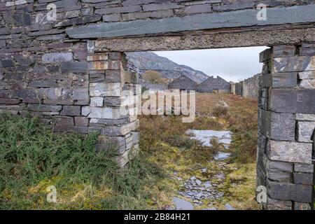 Dinorwic Slate Quarry, zwischen den Dörfern Dinorwig und Llanberis, Snowdonia, Nordwales, Großbritannien. Stockfoto