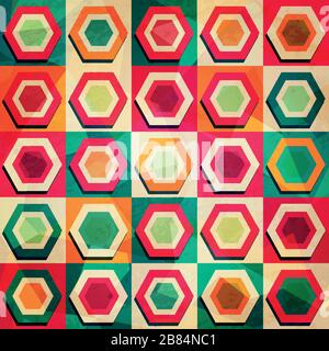 Farbiges Rhombus-nahtloses Muster mit Grunge-Effekt Stock Vektor