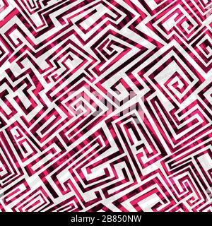Rotes Labyrinth nahtloses Muster Stock Vektor