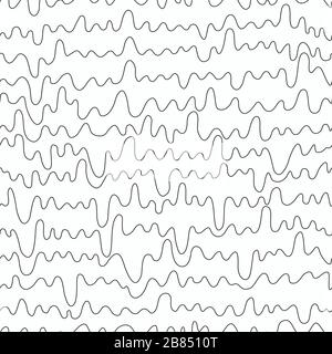 Einfarbige, geschwungene Linie, nahtlos Stock Vektor