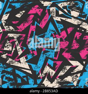 Blaues Grunge nahtloses Muster Stock Vektor