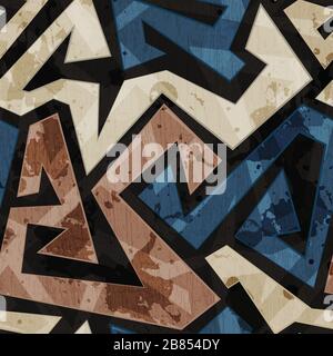 Urbane Graffiti nahtlose Textur mit Grunge-Effekt Stock Vektor